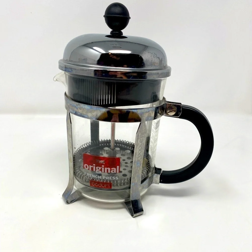 Bodum Caffettiera French Press Coffee Maker, Black Plastic Lid and Stainless